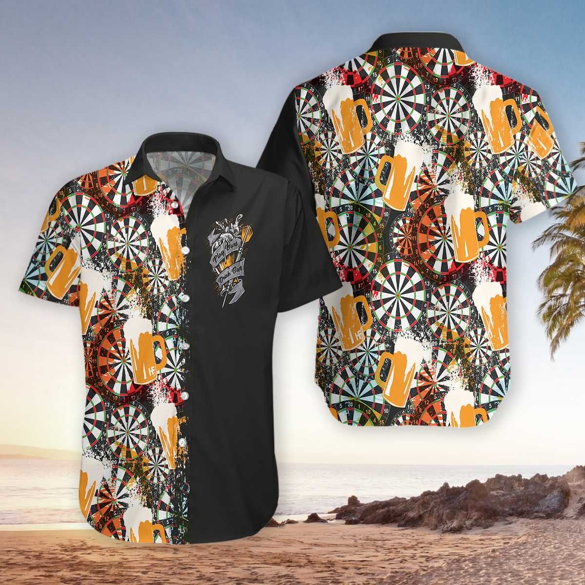 Felacia [Hawaii Shirt] Play Darts With Drink Beer Hawaiian Aloha Shirts-ZX2329